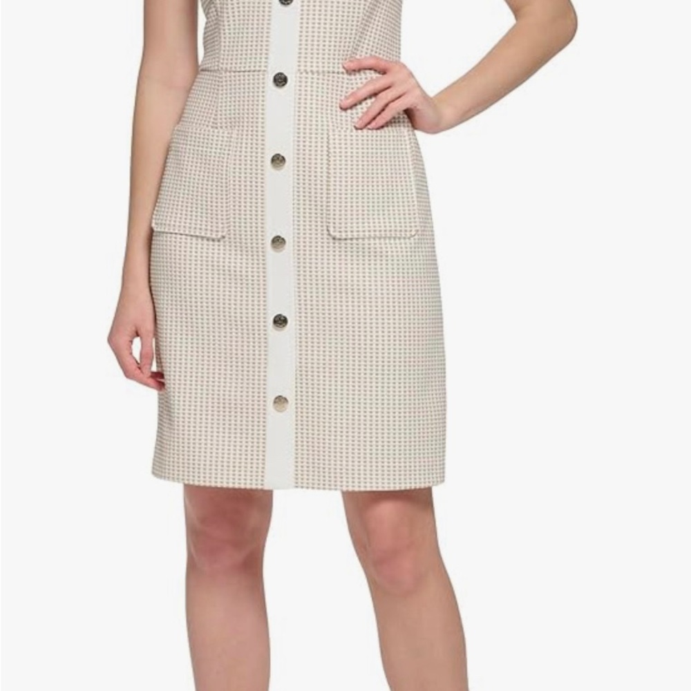 Beige Button-Down Women's Skirt